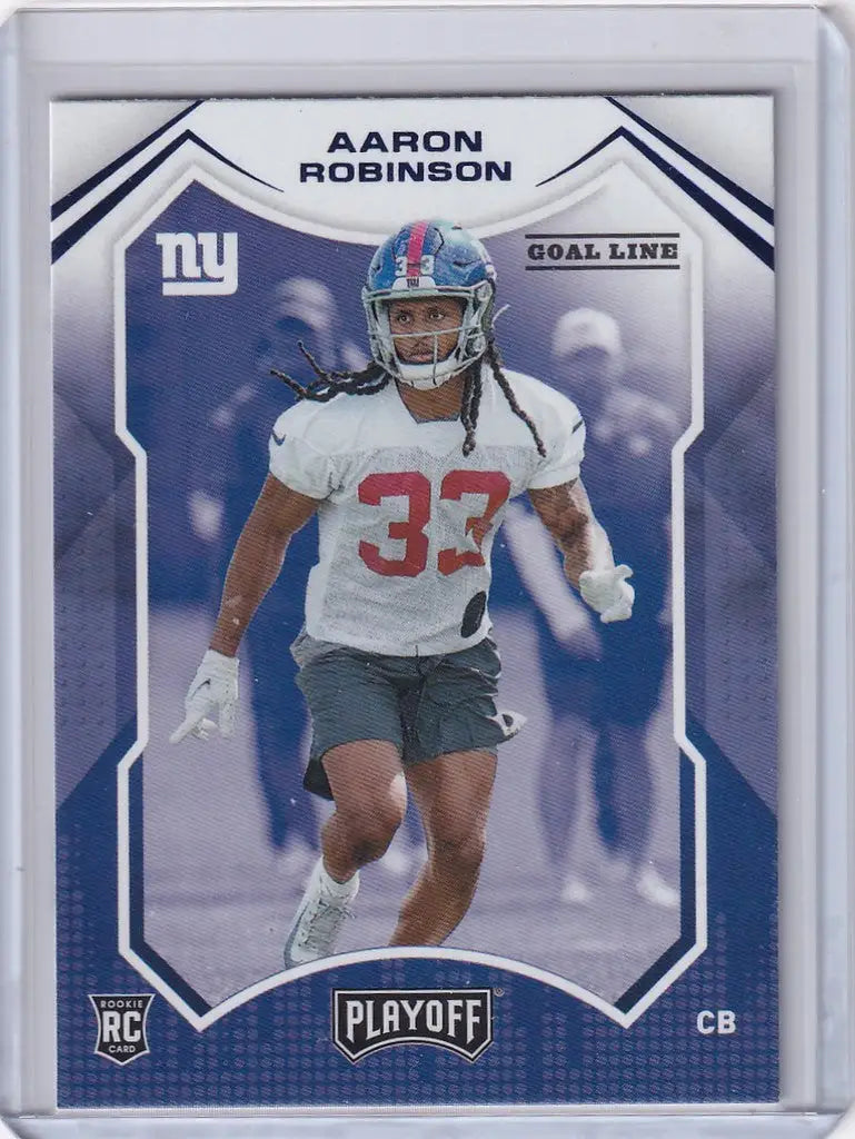 Football trading card of Aaron Robinson, New York Giants, from Panini Playoff 2021