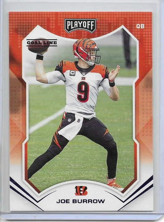 2021 Panini Playoff JOE BURROW Goal Line Blue SP No. 31 Bengals (579) - Football Card Single