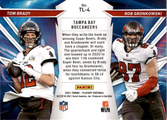 2021 Panini Playoff #TL-4 Tom Brady / Rob Gronkowski Thunder & Lightning - Football Card Single