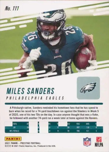 2021 Panini Prestige #111 Miles Sanders NM-MT Eagles ID:39508 - Football Card Single