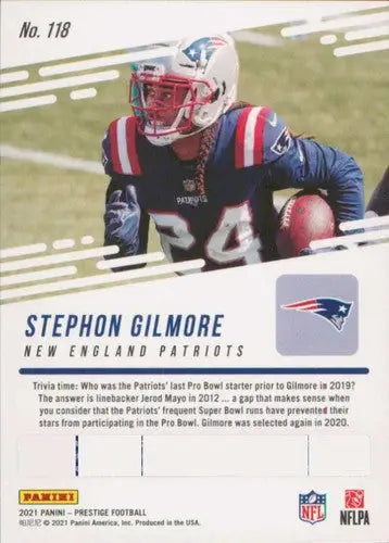 2021 Panini Prestige #118 Stephon Gilmore NM-MT Patriots ID:39511 - Football Card Single