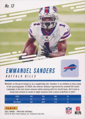 2021 Panini Prestige #13 Emmanuel Sanders NM-MT Bills - Football Card Single