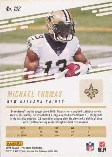Michael Thomas football card from 2021 Panini Prestige Simply Sandoval original gloss