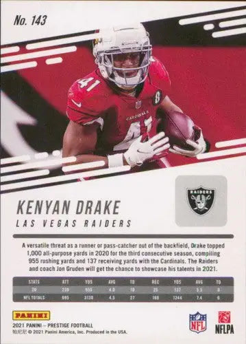 2021 Panini Prestige #143 Kenyan Drake NM-MT ID:39519 - Football Card Single