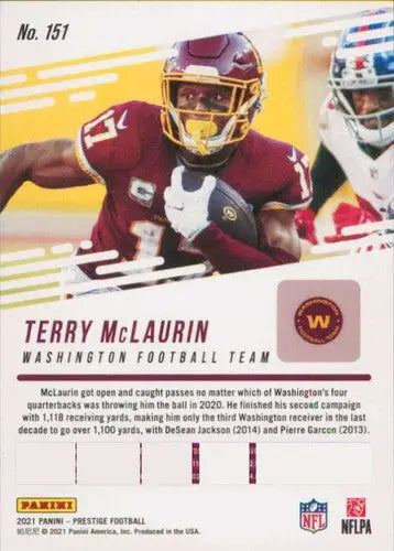 2021 Panini Prestige #151 Terry McLaurin NM-MT ID:39520 - Football Card Single