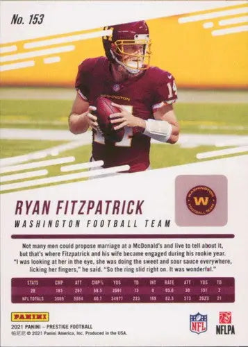2021 Panini Prestige #153 Ryan Fitzpatrick NM-MT ID:39521 - Football Card Single
