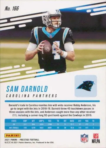 2021 Panini Prestige #166 Sam Darnold NM-MT Panthers ID:39524 - Football Card Single