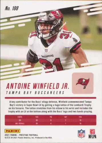 2021 Panini Prestige #188 Antoine Winfield Jr. NM-MT Buccaneers - Football Card Single