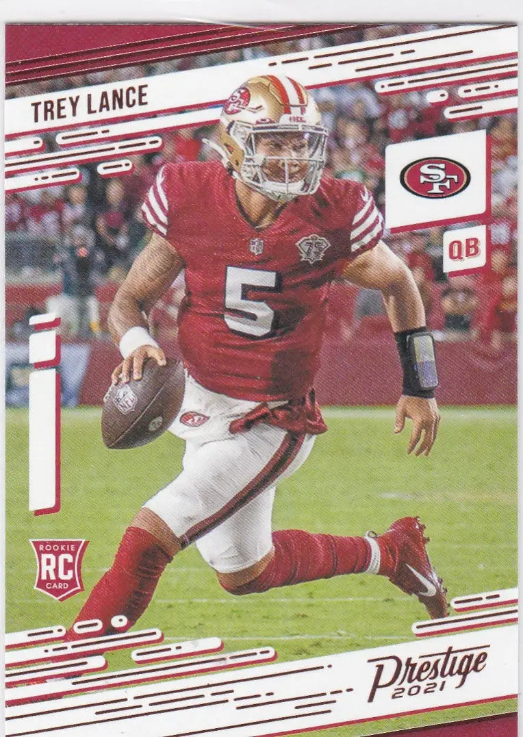 2021 Panini Prestige Trey Lance RC card San Francisco 49ers football collectible