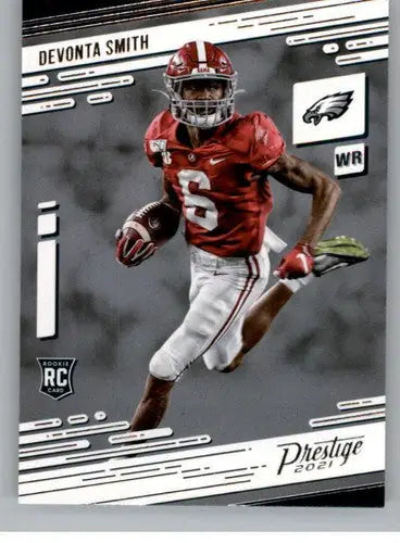 Original gloss DeVonta Smith football card from Panini Prestige 2021 Simply Sandoval collection