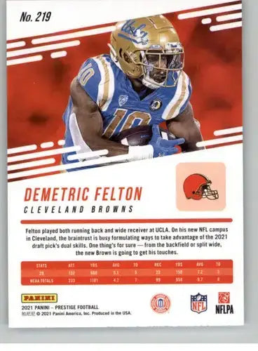 2021 Panini Prestige #219 Demetric Felton NM-MT RC Rookie Browns - Football Card Single