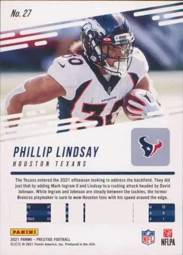 2021 Panini Prestige #27 Phillip Lindsay NM-MT Texans - Football Card Single
