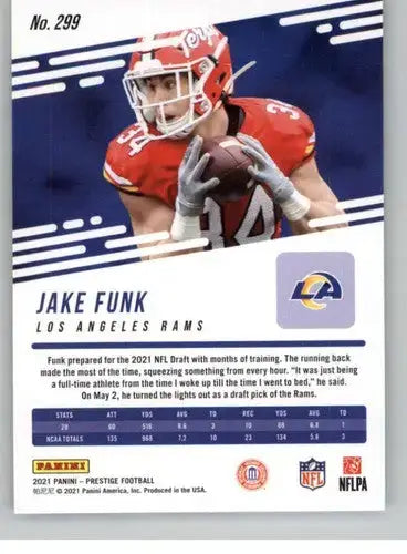 2021 Panini Prestige #299 Jake Funk NM-MT RC Rookie LA Rams - Football Card Single