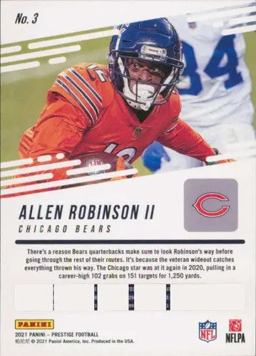Allen Robinson II football card from Panini Prestige 2021 with original gloss, Simply Sandoval