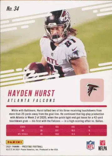 2021 Panini Prestige #34 Hayden Hurst NM-MT Falcons ID:39488 - Football Card Single