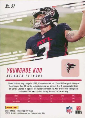 2021 Panini Prestige #37 Younghoe Koo NM-MT Falcons - Football Card Single