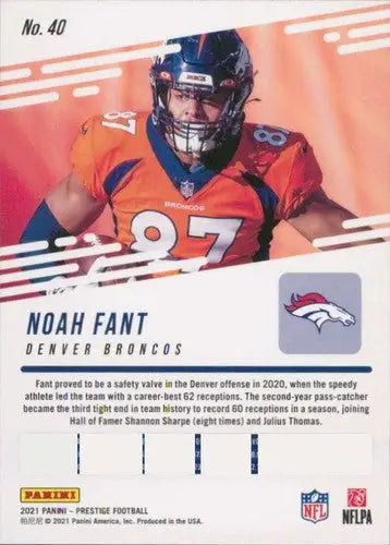 2021 Panini Prestige #40 Noah Fant NM-MT Broncos - Football Card Single