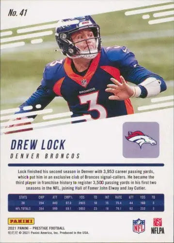 2021 Panini Prestige #41 Drew Lock NM-MT Broncos ID:39491 - Football Card Single