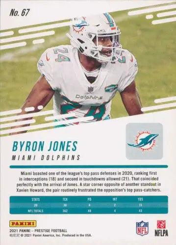 2021 Panini Prestige #67 Byron Jones NM-MT Dolphins ID:39500 - Football Card Single