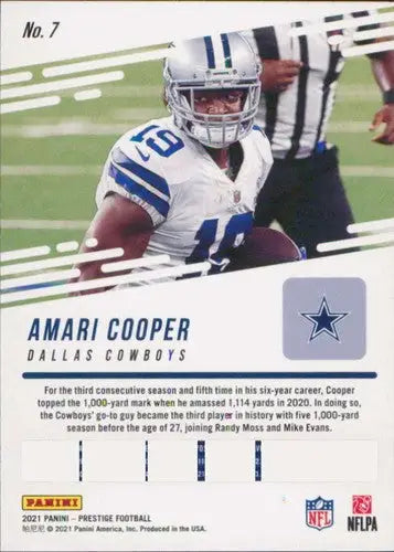 2021 Panini Prestige #7 Amari Cooper NM-MT Cowboys ID:39481 - Football Card Single