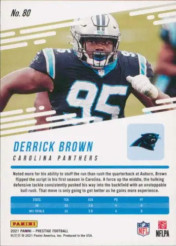 2021 Panini Prestige #80 Derrick Brown NM-MT Panthers ID:39611 - Football Card Single