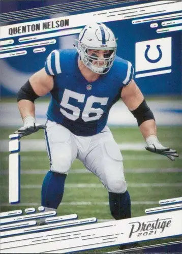 Original gloss Quenton Nelson football card from Panini Prestige 2021 Simply Sandoval series