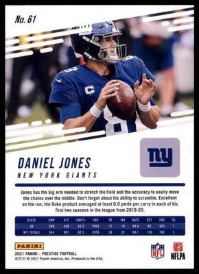 2021 Panini Prestige Daniel Jones 61 New York Giants