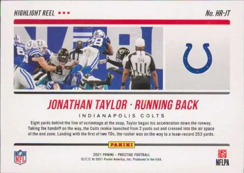 2021 Panini Prestige Highlight Reel #15 Jonathan Taylor NM-MT Colts ID:39584 - Football Card Single