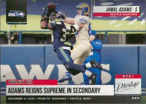 Original gloss JAMAL ADAMS football card Panini Prestige 2021 Seahawks Simply Sandoval