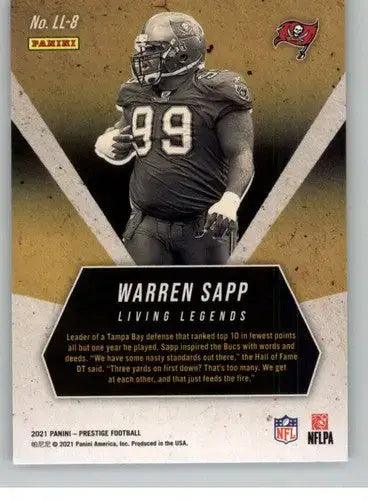 2021 Panini Prestige Living Legends #8 Warren Sapp NM-MT Buccaneers - Football Card Single