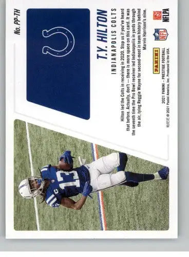 Original gloss T.Y. Hilton football card from Panini Prestige Prestigious Pros series