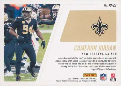 2021 Panini Prestige Prestigious Pros #20 Cameron Jordan NM-MT Saints - Football Card Single