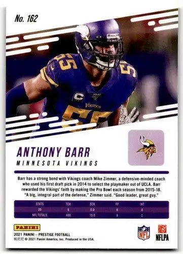 2021 Panini Prestige Xtra Points Sunburst #162 Anthony Barr NM-MT Vikings - Football Card Single