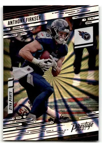 2021 Panini Prestige Xtra Points Sunburst Anthony Firkser football card with original gloss