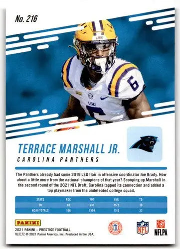 2021 Panini Prestige Xtra Points Sunburst #216 Terrace Marshall Jr. NM-MT RC Roo - Football Card Single