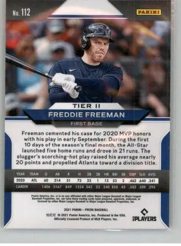 2021 Panini Prizm #112 Freddie Freeman NM-MT Braves ID:52474 - Baseball Card Single