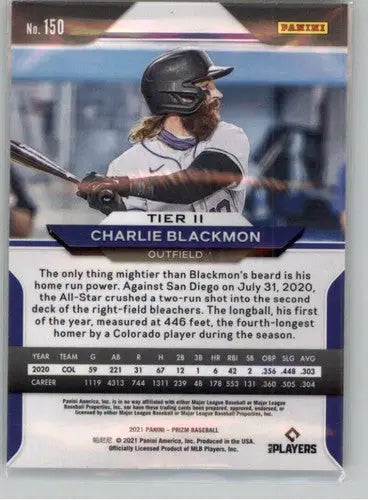 2021 Panini Prizm #150 Charlie Blackmon NM-MT Rockies ID:52481 - Baseball Card Single
