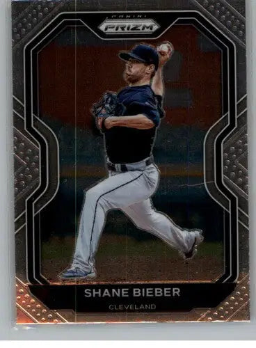 Original gloss Panini Prizm Shane Bieber baseball card 2021 Indians NM-MT