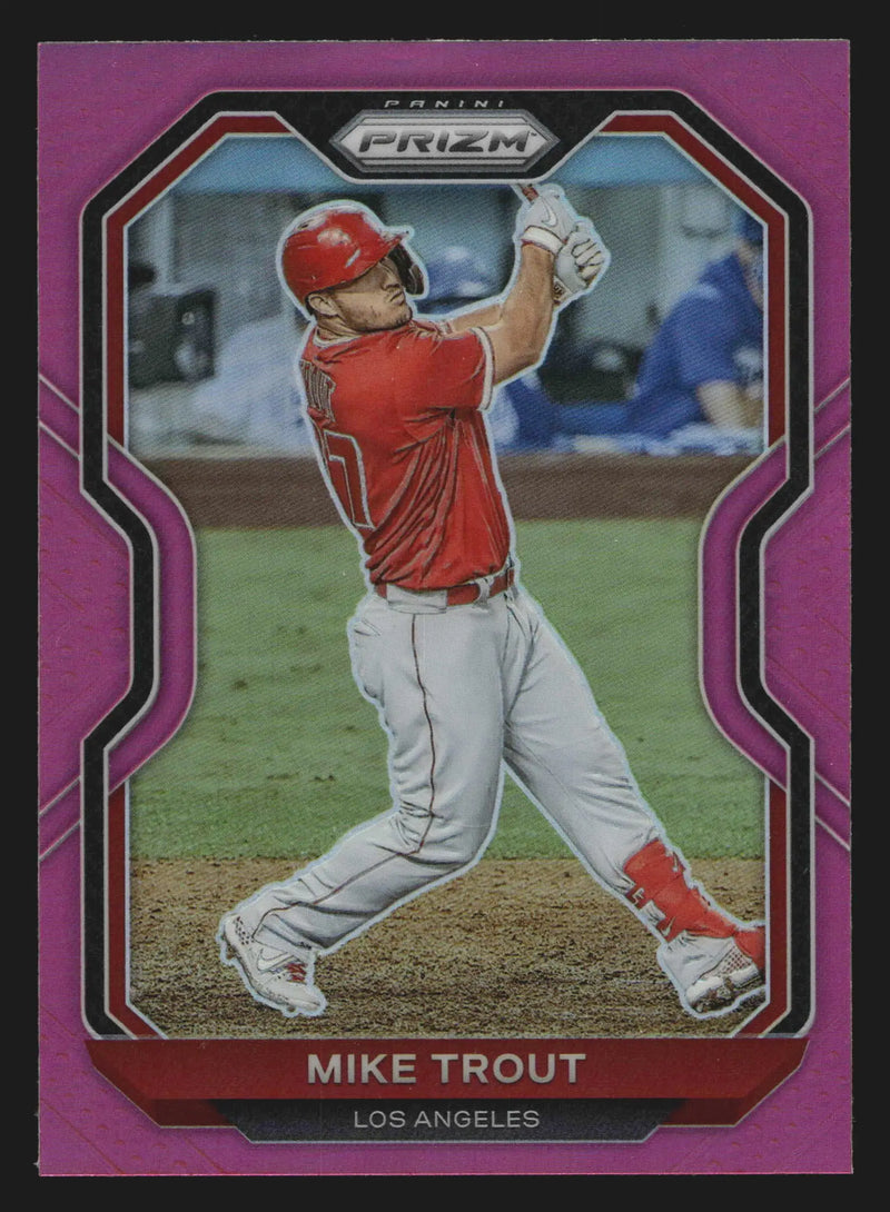 2021 Panini Prizm #173 Mike Trout Pink Prizm Los Angeles Angels - Baseball Card Single