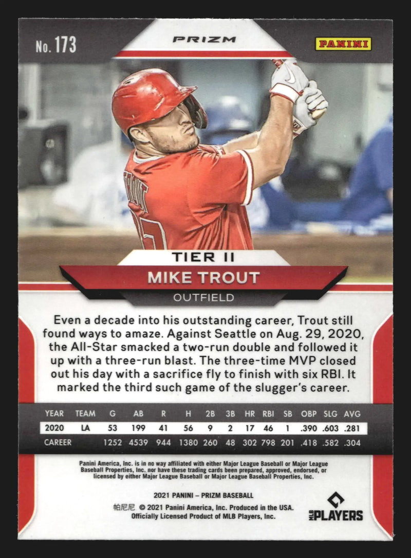 2021 Panini Prizm #173 Mike Trout Pink Prizm Los Angeles Angels - Baseball Card Single