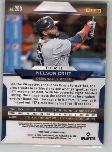 Panini Prizm Nelson Cruz baseball trading card with original gloss, 2021 Twins ID 45311
