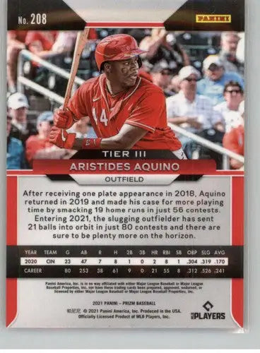 2021 Panini Prizm #208 Aristides Aquino NM-MT Reds ID:45315 - Baseball Card Single