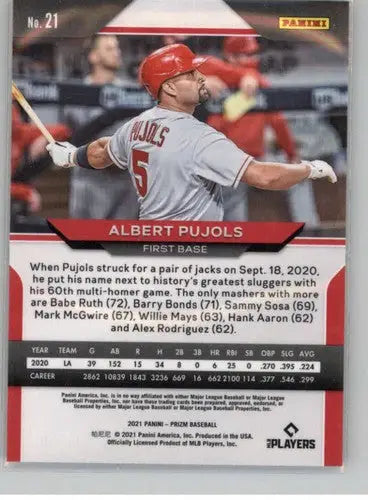 2021 Panini Prizm #21 Albert Pujols NM-MT Angels ID:52484 - Baseball Card Single
