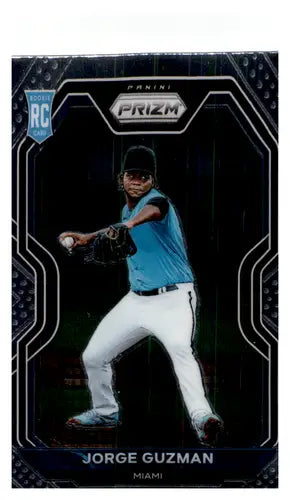 2021 Panini Prizm Jorge Guzman rookie baseball card with original gloss Marlins ID 45267