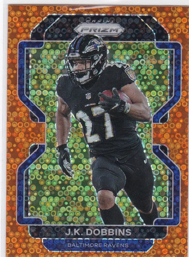 2021 Panini Prizm #283 JK Dobbins Orange Disco Prizm Baltimore Ravens - Football Card Single
