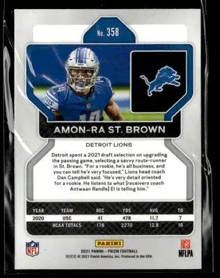 2021 Panini Prizm #358 Amon-Ra St. Brown