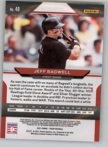 Original gloss Baseball trading card featuring Jeff Bagwell from Panini Prizm 2021
