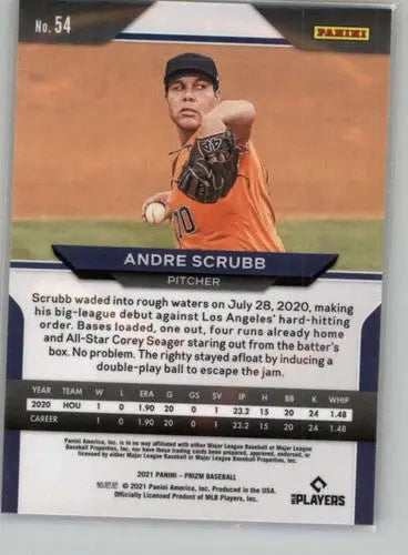 Panini Prizm Andre Scrubb baseball card featuring original gloss and Astros ID 45274