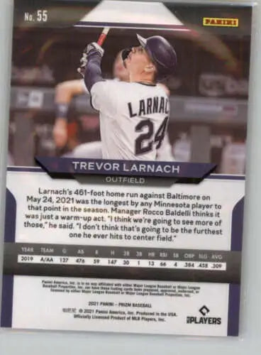 2021 Panini Prizm #55 Trevor Larnach NM-MT baseball card with original gloss finish
