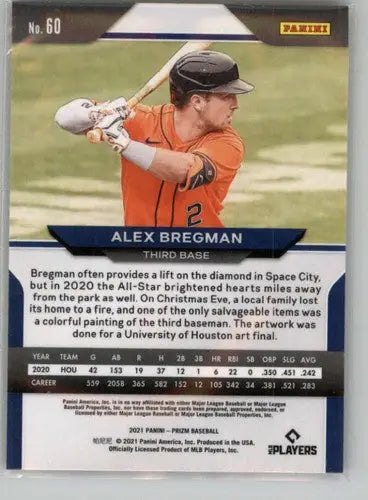 Panini Prizm Alex Bregman baseball trading card with original gloss Astros 2021